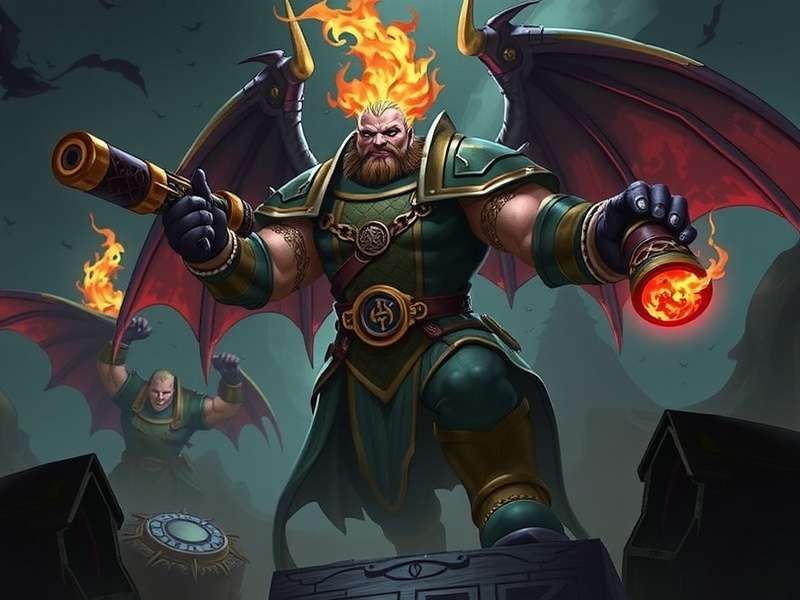 Warhammer Chaosbane gameplay screenshot showing heroes battling Chaos warriors