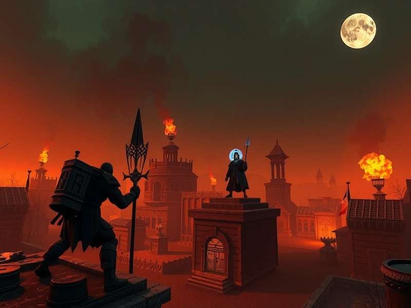 The five heroes of Warhammer: Vermintide standing back-to-back against a horde of Skaven