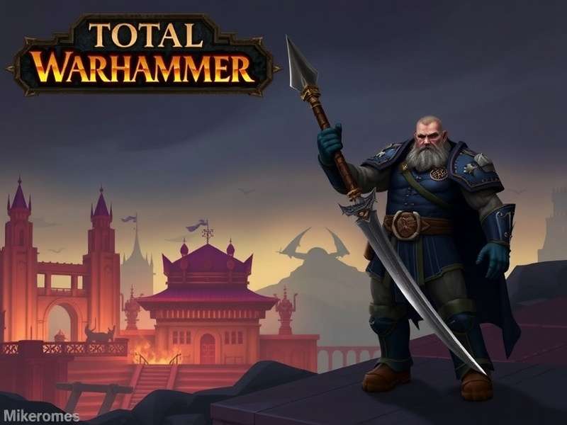 Epic battle scene from Total Warhammer showing armies clashing