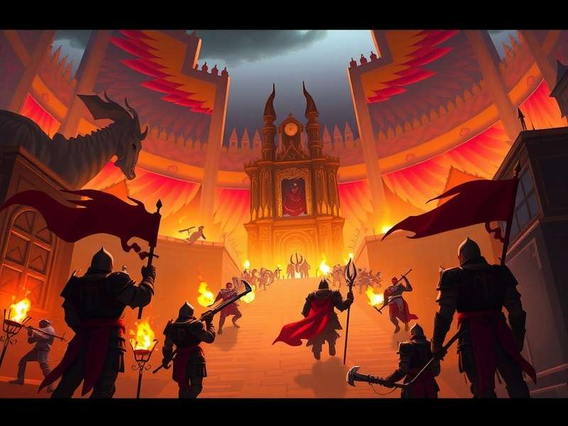 Warhammer Game battle screenshot showing Empire vs Chaos armies