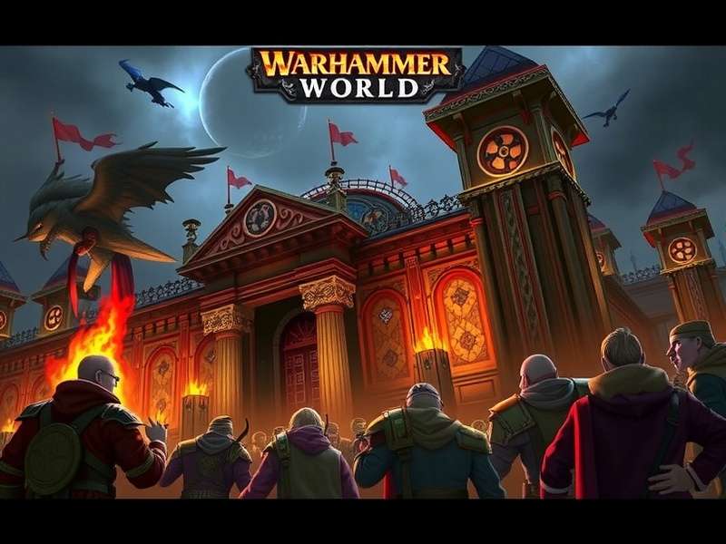 Epic diorama of a Warhammer 40k battle at the official Warhammer World exhibition in Nottingham