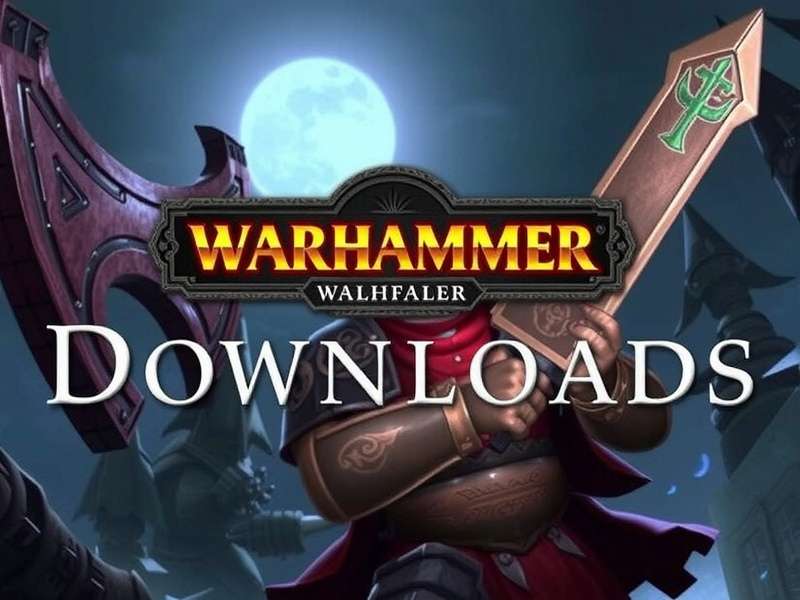 Epic Warhammer battle scene with armies clashing