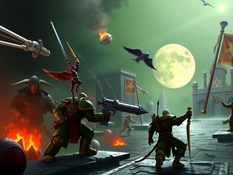 A collage showcasing various high-definition Warhammer 40k and Age of Sigmar wallpapers, including a Space Marine, a Stormcast Eternal, and a dramatic battlefield scene.