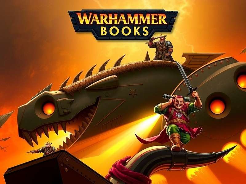 A collection of Warhammer 40k and Age of Sigmar novels on a wooden shelf