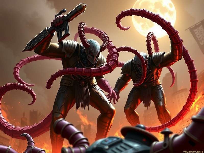 Hive Fleet Leviathan swarm overwhelming Imperial defenses