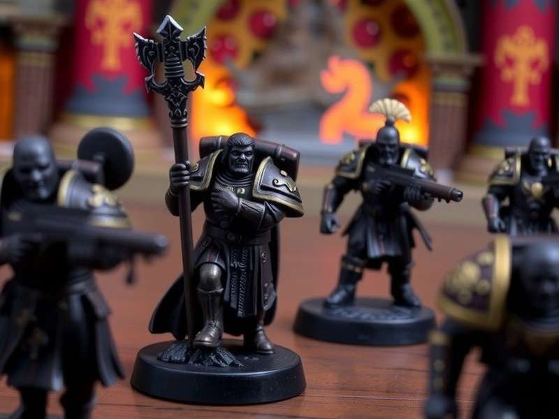 A detailed view of a Warhammer figure sprue and assembled miniature