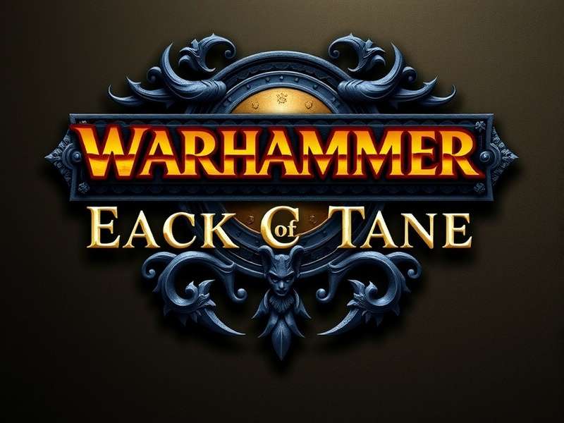 Warhammer logo on merchandise, books, and digital platforms