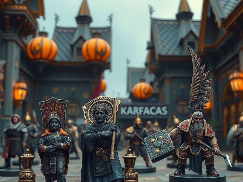 Impressive display of painted Warhammer miniatures including Space Marines and Orks