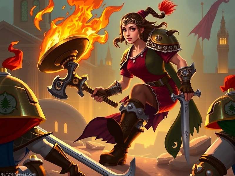 Warhammer Quest board game setup with miniatures and dungeon tiles