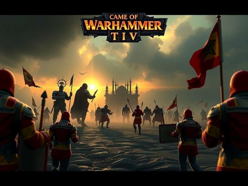 A collage featuring Warhammer 40k Space Marines, Age of Sigmar Stormcast Eternals, and a Total War Warhammer III battle scene