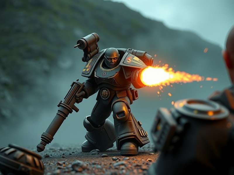 Warhammer 40 000 Space Marine 2 gameplay screenshot showing intense battle