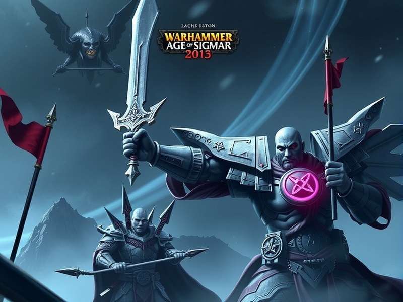 Epic battle scene between Stormcast Eternals and Khorne Bloodbound in Age of Sigmar