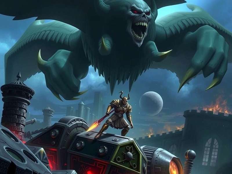 Epic battle scene from the Warhammer End Times depicting the last stand of civilisations against Chaos