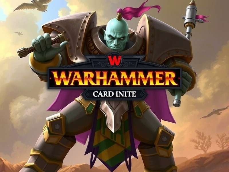 Epic Warhammer battle scene with space marines and orks in a grimdark battlefield