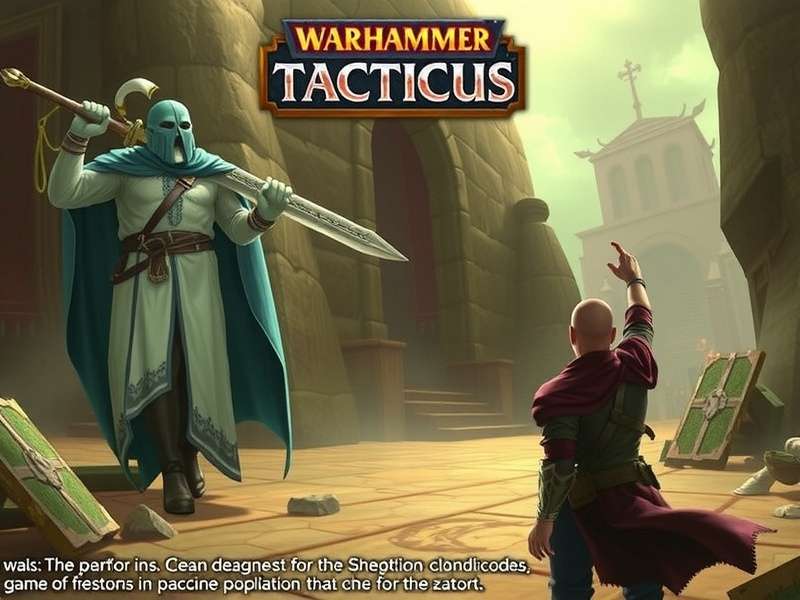 Warhammer Tacticus — epic battle scene with Space Marines and Orks