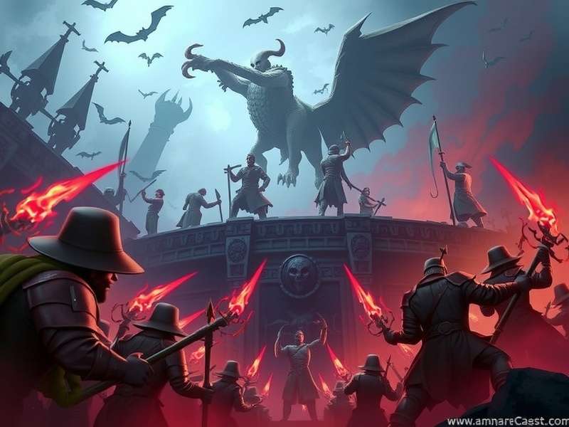 Warhammer Chaosbane – Call to arms for the Old World, featuring a dramatic battle scene with the Chaos horde.