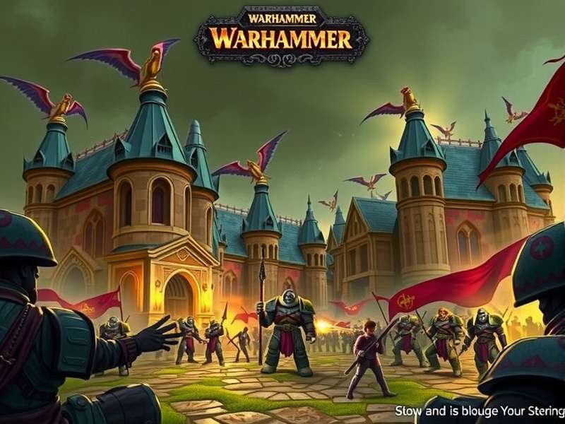 Warhammer Community banner featuring a collage of miniatures, dice, and hobby tools