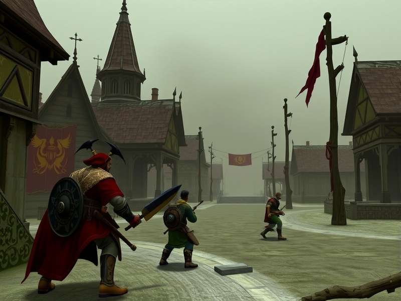 Epic battle scene between the Empire and Vampire Counts in the Warhammer Fantasy Old World