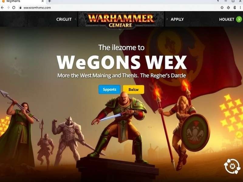 A grand tabletop battlefield featuring Warhammer miniatures from Age of Sigmar and Warhammer 40,000, with detailed terrain and painted armies.